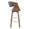 Armen Living Arya 30" Swivel Bar Stool in Gray Faux Leather and Walnut Wood LCAYBAWAGR30 - alternate 2